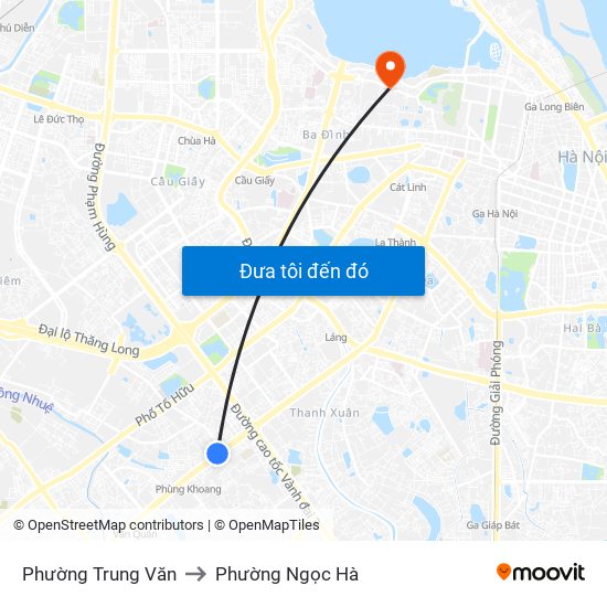 Phường Trung Văn to Phường Ngọc Hà map