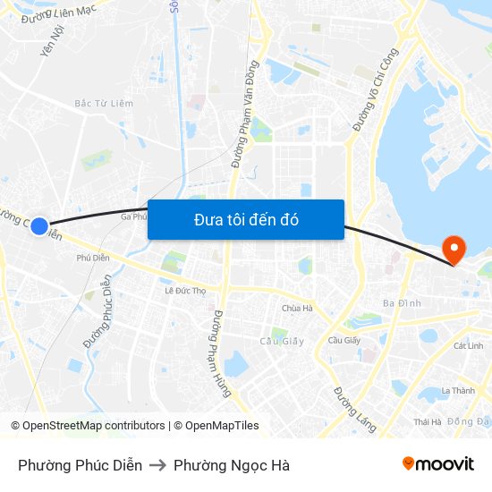 Phường Phúc Diễn to Phường Ngọc Hà map