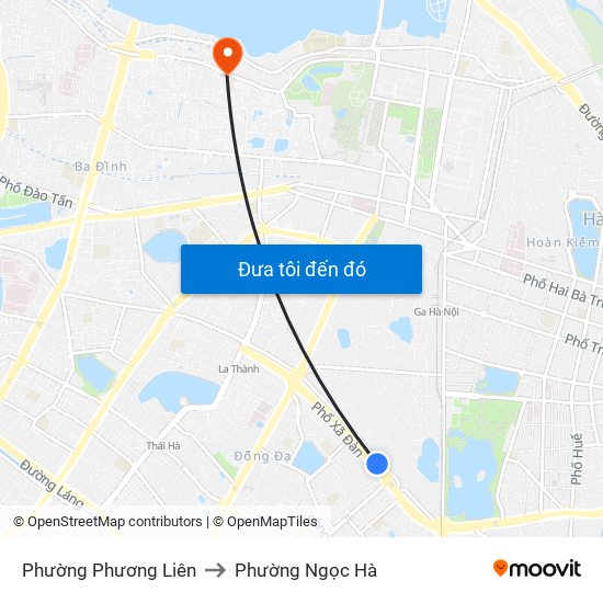 Phường Phương Liên to Phường Ngọc Hà map