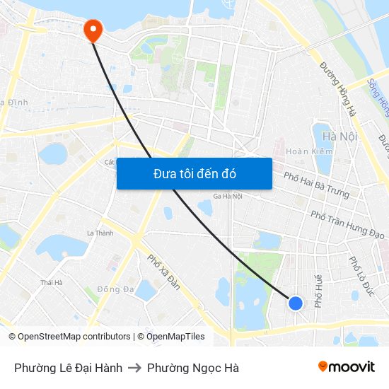 Phường Lê Đại Hành to Phường Ngọc Hà map