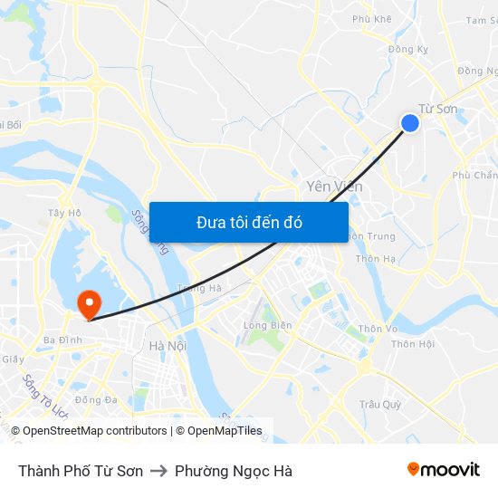 Thành Phố Từ Sơn to Phường Ngọc Hà map