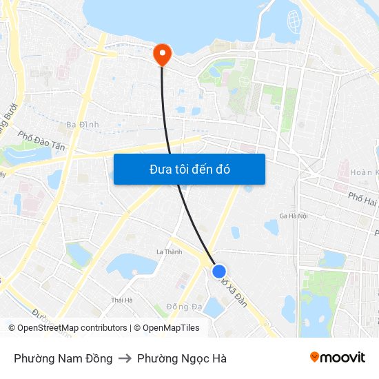 Phường Nam Đồng to Phường Ngọc Hà map