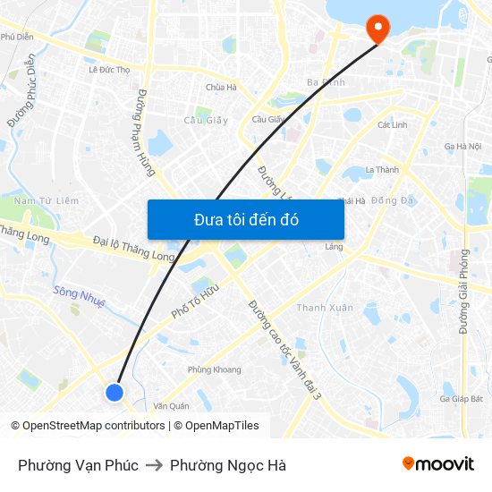 Phường Vạn Phúc to Phường Ngọc Hà map