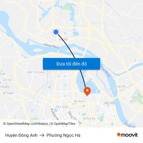 Huyện Đông Anh to Phường Ngọc Hà map