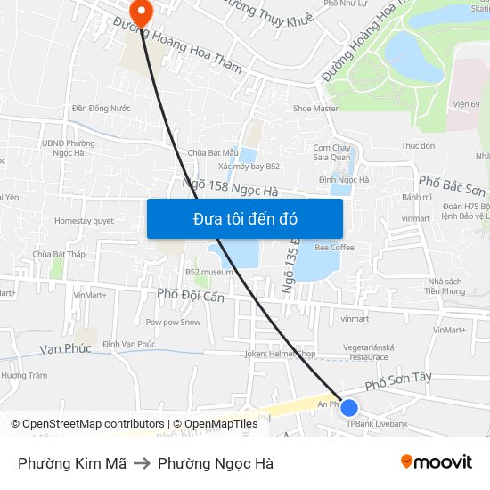 Phường Kim Mã to Phường Ngọc Hà map