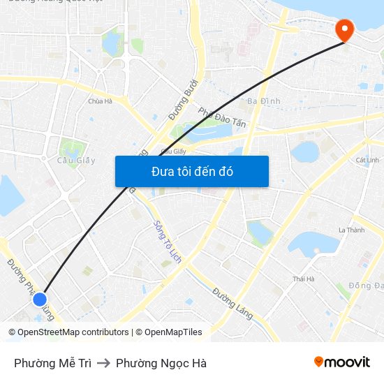 Phường Mễ Trì to Phường Ngọc Hà map