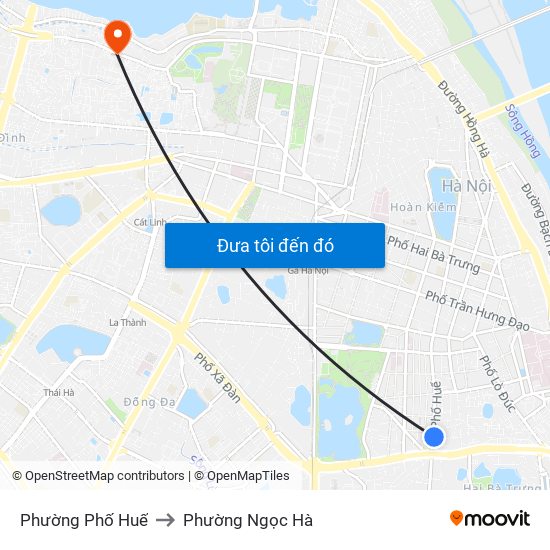 Phường Phố Huế to Phường Ngọc Hà map