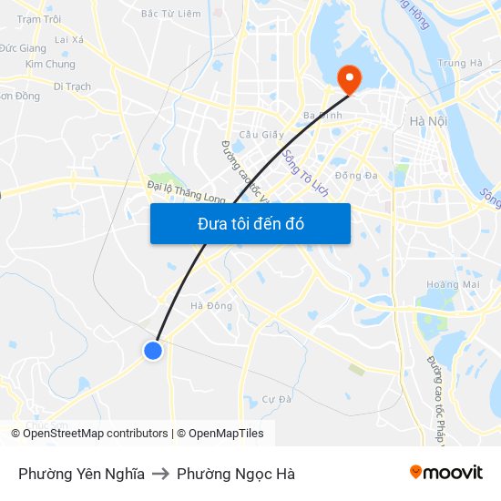 Phường Yên Nghĩa to Phường Ngọc Hà map