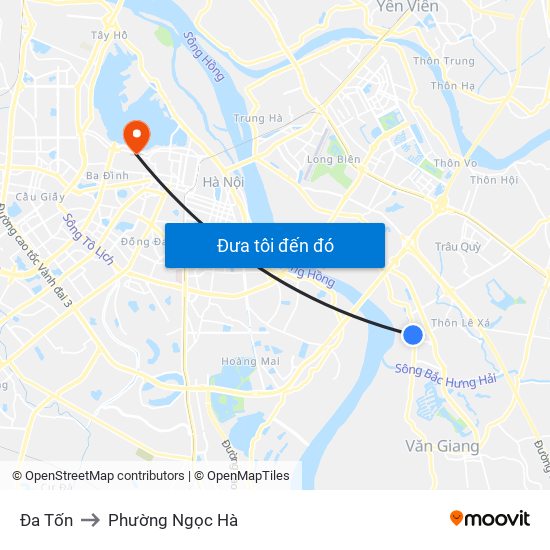 Đa Tốn to Phường Ngọc Hà map