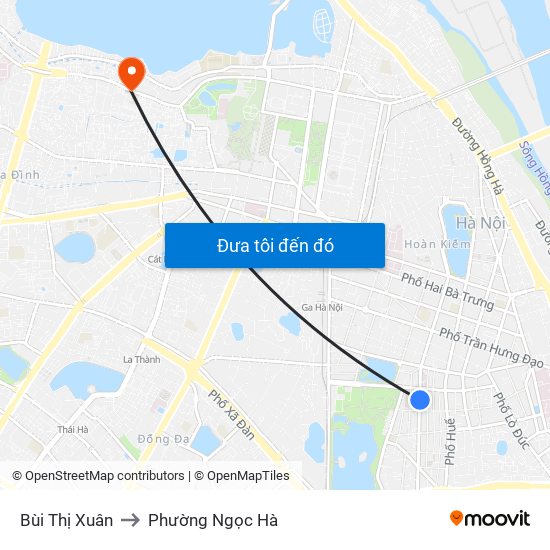 Bùi Thị Xuân to Phường Ngọc Hà map