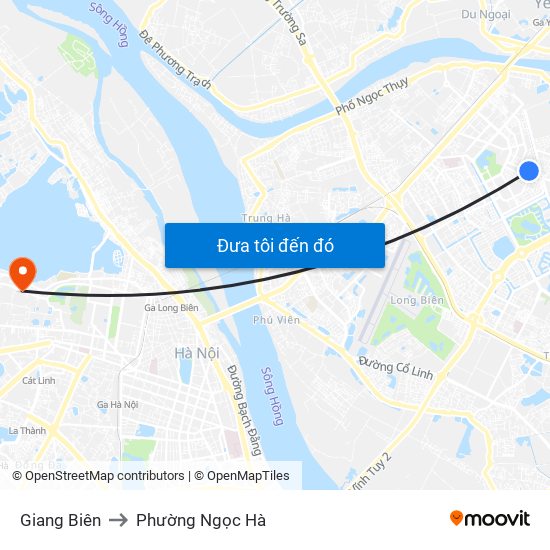 Giang Biên to Phường Ngọc Hà map