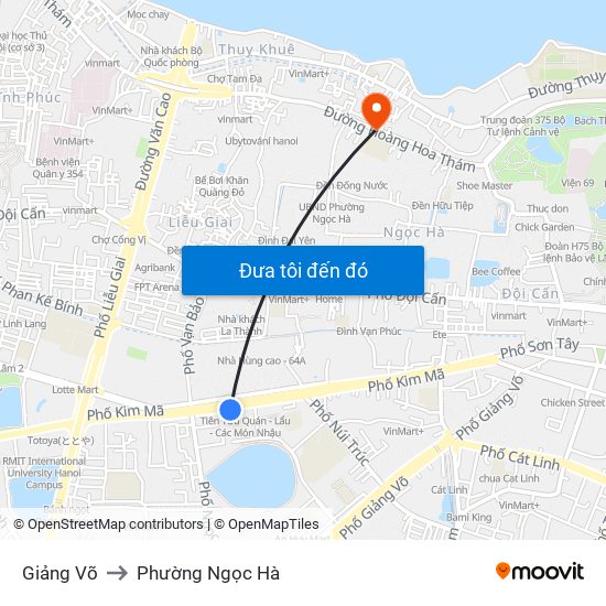 Giảng Võ to Phường Ngọc Hà map