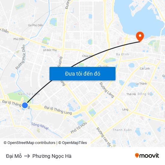 Đại Mỗ to Phường Ngọc Hà map