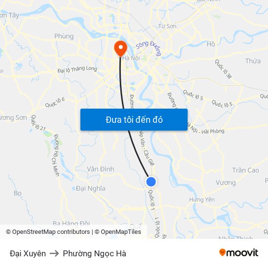 Đại Xuyên to Phường Ngọc Hà map