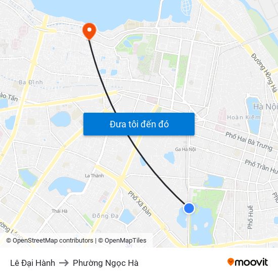 Lê Đại Hành to Phường Ngọc Hà map
