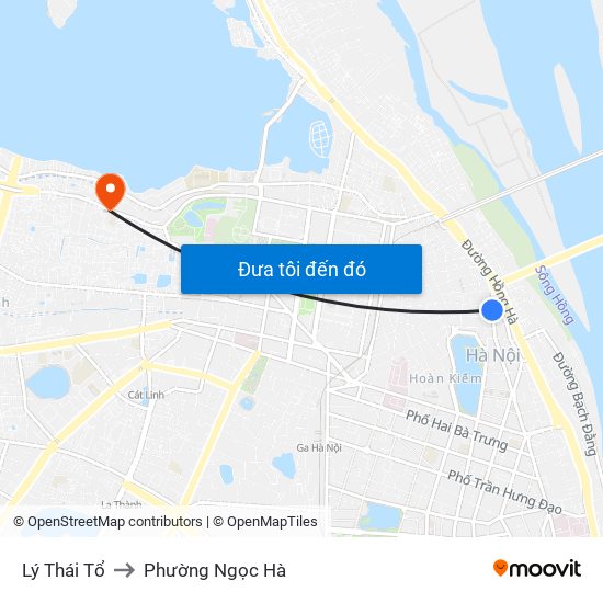 Lý Thái Tổ to Phường Ngọc Hà map