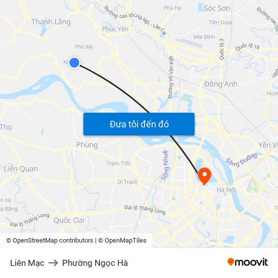 Liên Mạc to Phường Ngọc Hà map