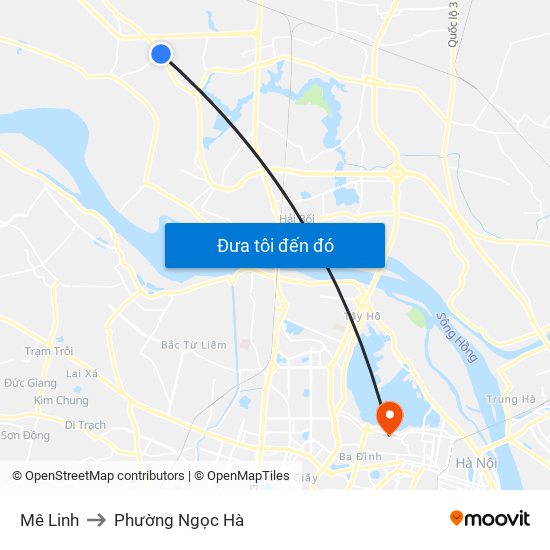 Mê Linh to Phường Ngọc Hà map