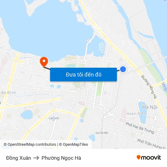 Đồng Xuân to Phường Ngọc Hà map