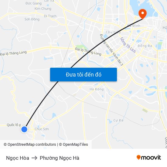 Ngọc Hòa to Phường Ngọc Hà map