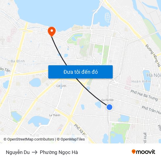Nguyễn Du to Phường Ngọc Hà map
