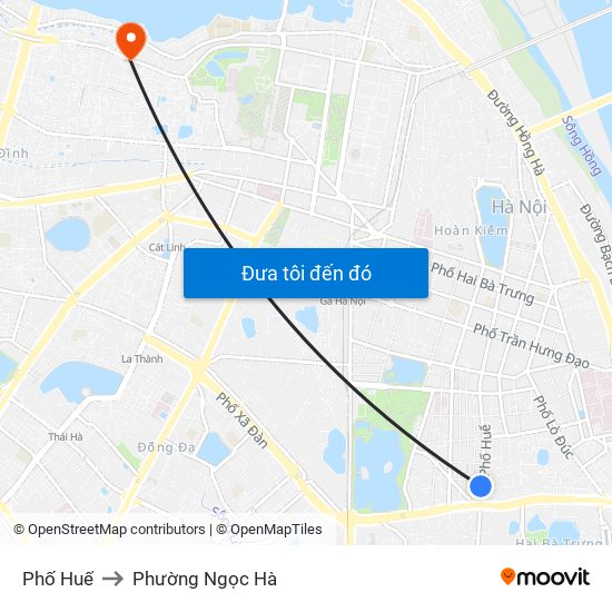 Phố Huế to Phường Ngọc Hà map