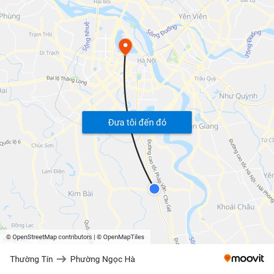 Thường Tín to Phường Ngọc Hà map