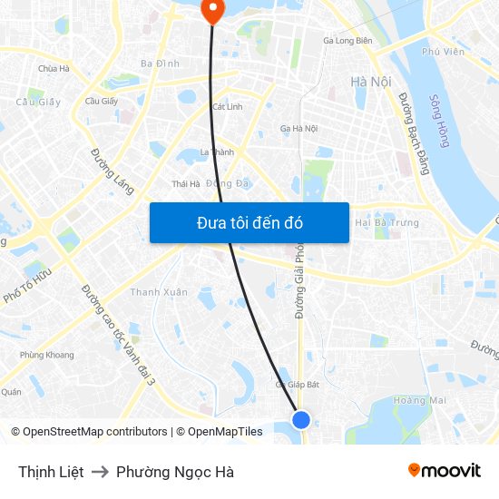 Thịnh Liệt to Phường Ngọc Hà map