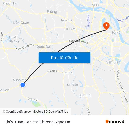 Thủy Xuân Tiên to Phường Ngọc Hà map