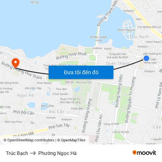 Trúc Bạch to Phường Ngọc Hà map
