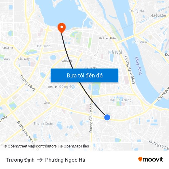 Trương Định to Phường Ngọc Hà map