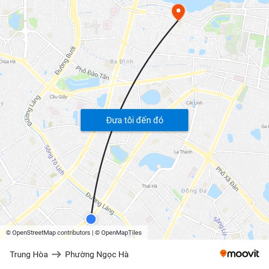Trung Hòa to Phường Ngọc Hà map