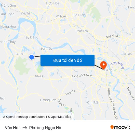 Vân Hòa to Phường Ngọc Hà map