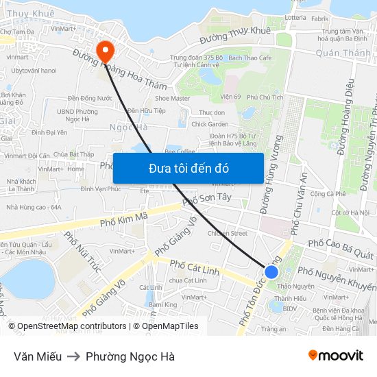 Văn Miếu to Phường Ngọc Hà map