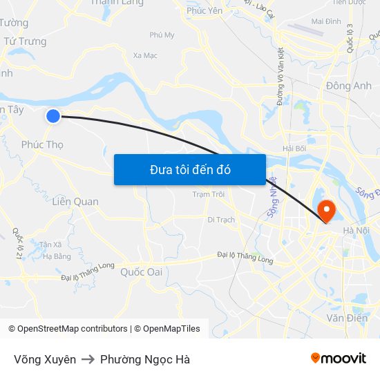 Võng Xuyên to Phường Ngọc Hà map
