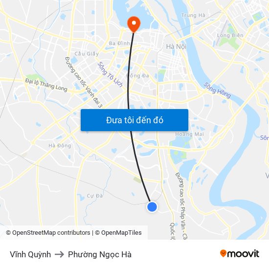 Vĩnh Quỳnh to Phường Ngọc Hà map