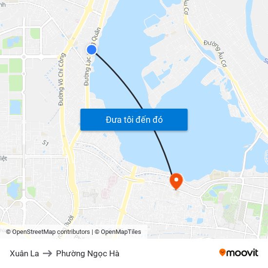 Xuân La to Phường Ngọc Hà map