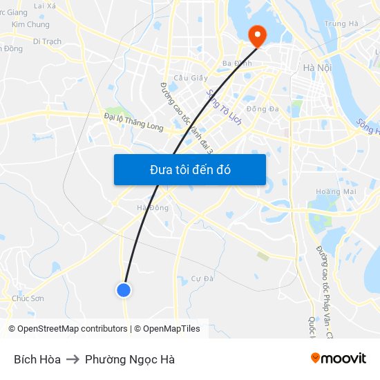 Bích Hòa to Phường Ngọc Hà map