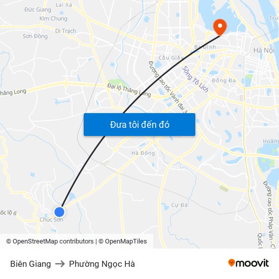 Biên Giang to Phường Ngọc Hà map