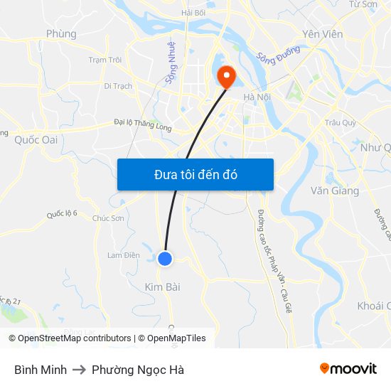 Bình Minh to Phường Ngọc Hà map