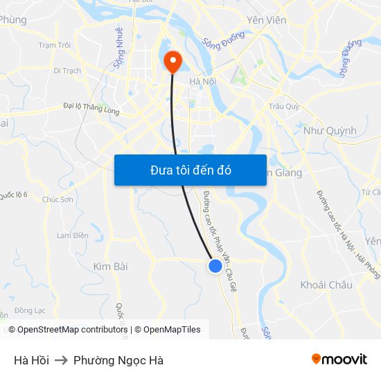 Hà Hồi to Phường Ngọc Hà map