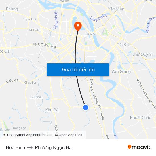 Hòa Bình to Phường Ngọc Hà map