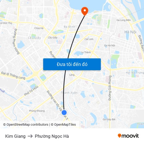 Kim Giang to Phường Ngọc Hà map