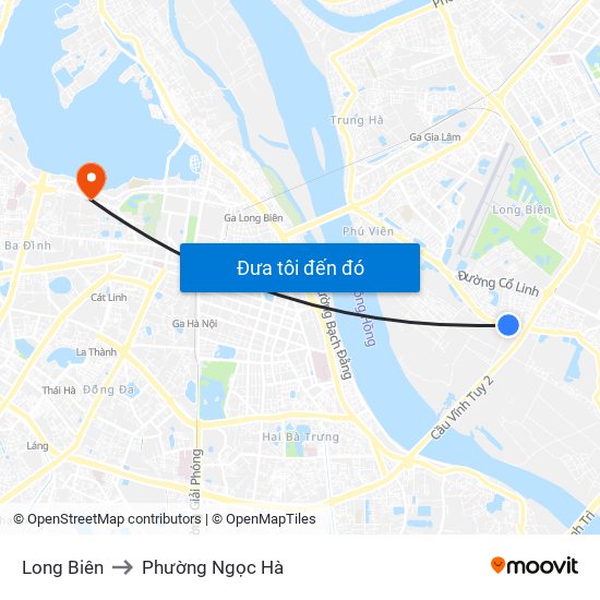 Long Biên to Phường Ngọc Hà map