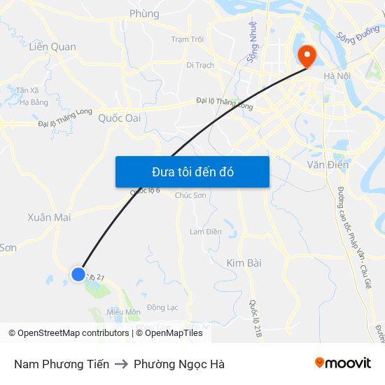 Nam Phương Tiến to Phường Ngọc Hà map