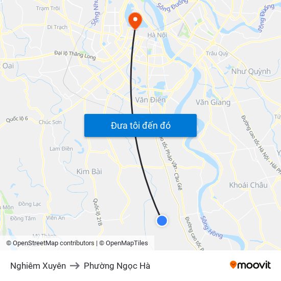 Nghiêm Xuyên to Phường Ngọc Hà map