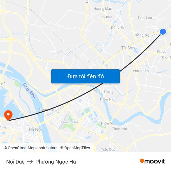 Nội Duệ to Phường Ngọc Hà map