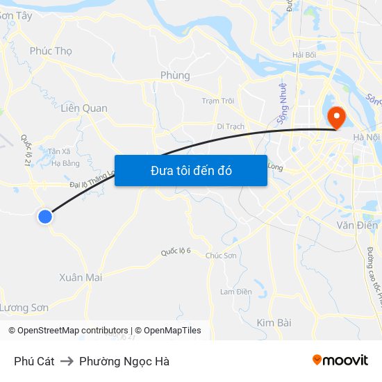 Phú Cát to Phường Ngọc Hà map