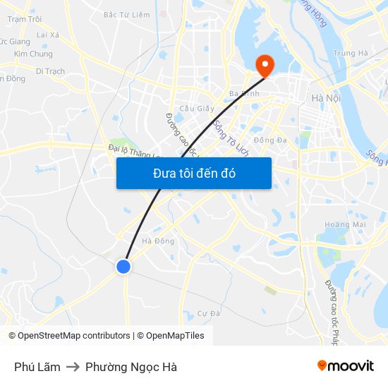 Phú Lãm to Phường Ngọc Hà map