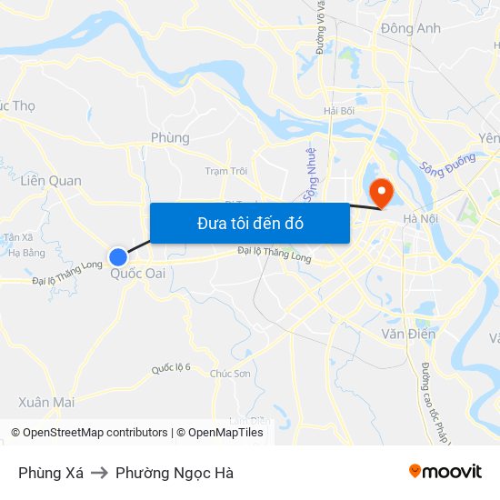 Phùng Xá to Phường Ngọc Hà map